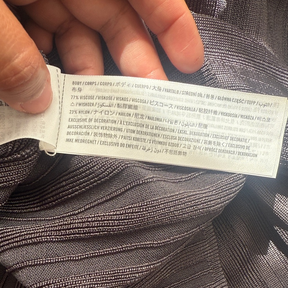 Abercrombie & Fitch Striped Black Long Sleeve Dress Size MP - Picture 8 of 8